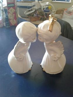 Angels. Ceramic 14kt gold edges