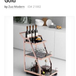 Zuo Modern Acropolis Serving Cart Rose Gold