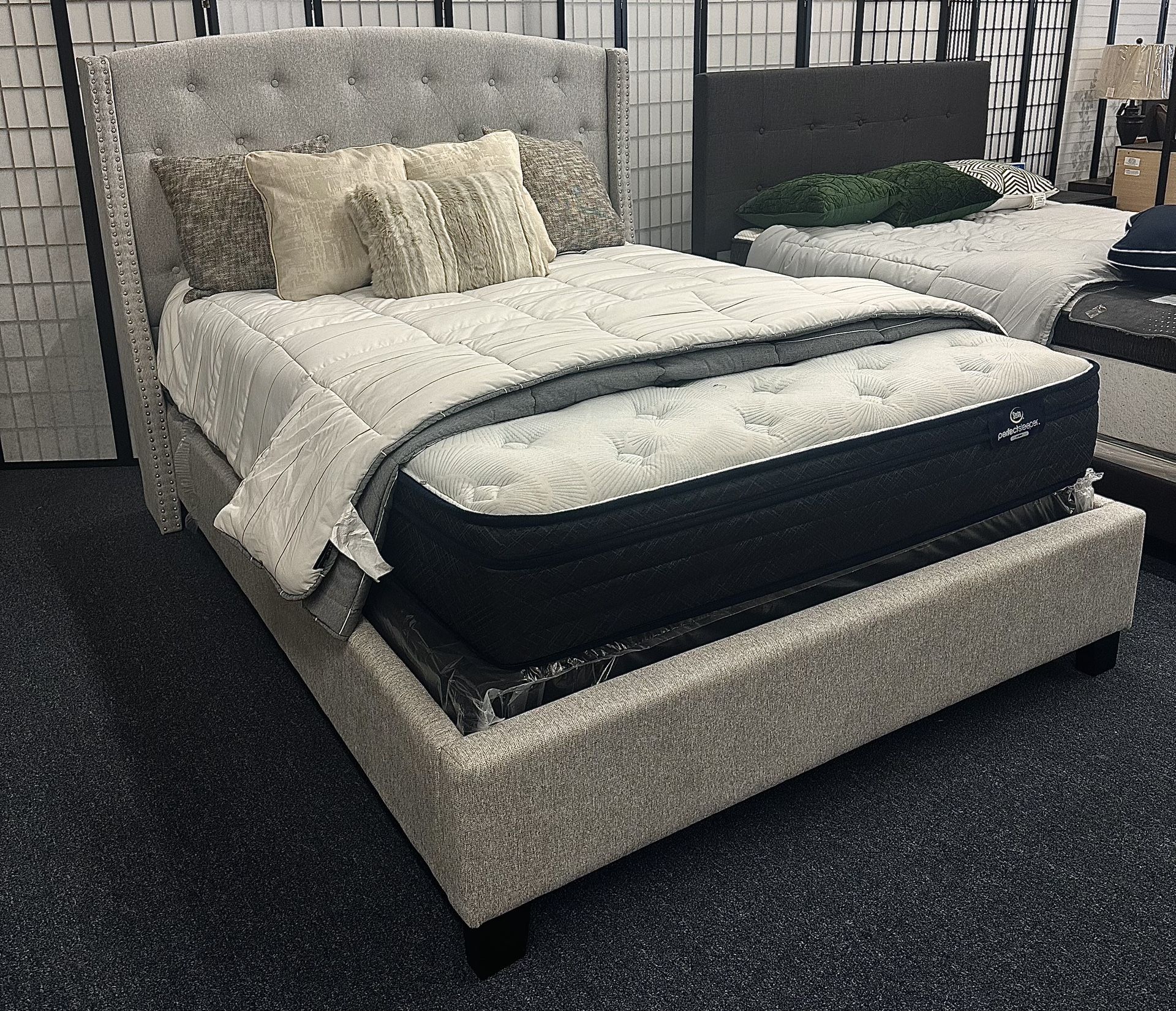 Light Grey Queen Bed Frame
