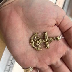 Gold Anchor Pendant 