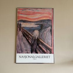 Rare Vintage Framed Edward Munch Gallery Poster Print