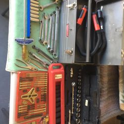 Vintage craftsman toolbox loaded with tools
