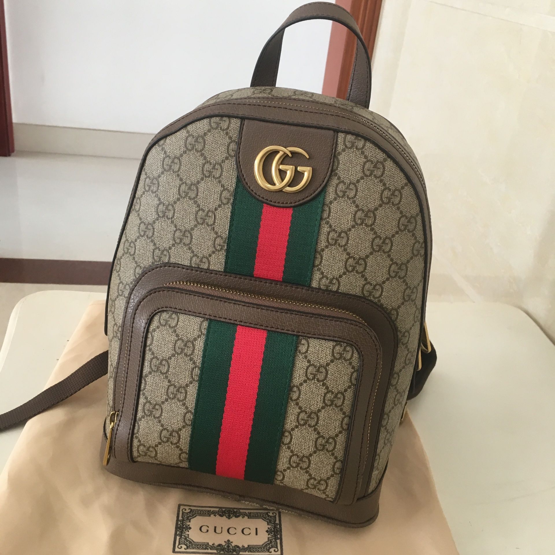 GG Supreme Canvas Backpack in Grey - Gucci