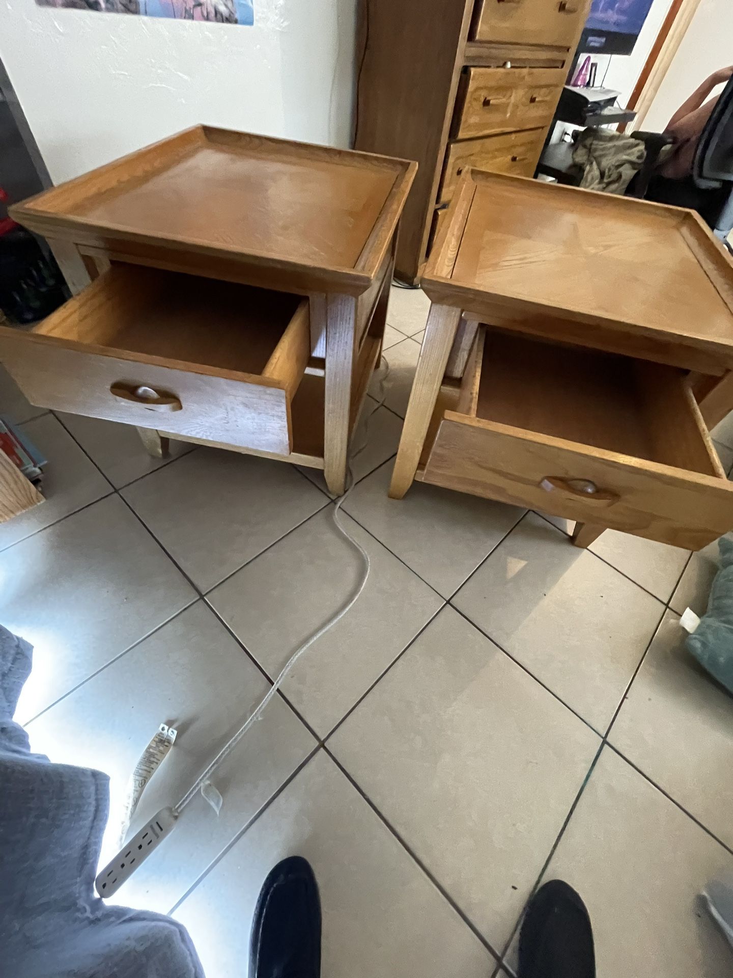 Beautiful End Tables Measuring 24 Inches Wide 24 Inches Tall 28 Inches Deep hundred dollars for the pair