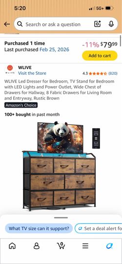 LED dresser 8 drawers