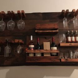 Hand Designed Wooden Wine Rack-$120 Pick Up Only