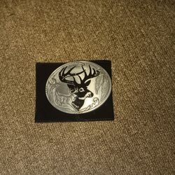 White Gold Deer And feathers Belt Buckle