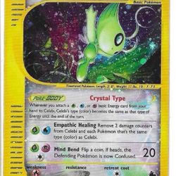 Pokémon 2003 Crystal Celebi Skyridge 145/144 Holo Bleeder Error LP