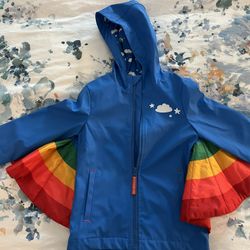 Girls Rainbow Raincoat 3T