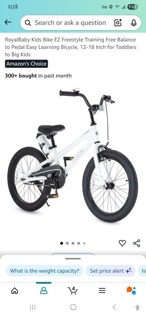 RoyalBaby Kids Bike EZ Freestyle Training Free Balance to Pedal Easy Learning Bicycle, 18 Inch for Toddlers to Big Kids