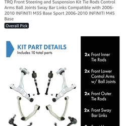 2010 Infiniti M35 TRQ Front Upper And Lower Control Arm Kit