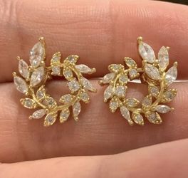 Sterling silver halor leaves earrings