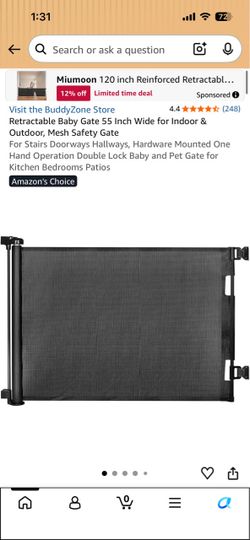 Retractable baby pet gate