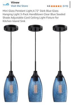 VIINEW new hand blown glass pendants 3 pk