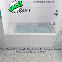 American Standard

EverClean 60 in. Acrylic Right Drain Rectangular Alcove Whirlpool Bathtub in White

