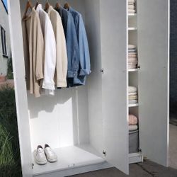 White 3-Door Storage Cabinet / Wardrobe – 46” x 49”