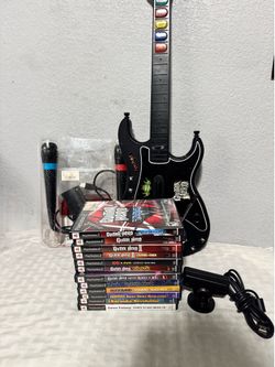 PlayStation 2 guitar hero games bundle