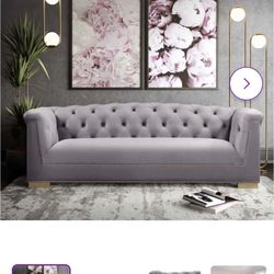 Light Grey Tufted Sofa