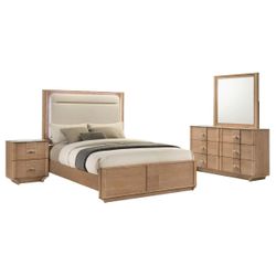 Leanne Light Oak 4-piece Eastern King Bedroom Set