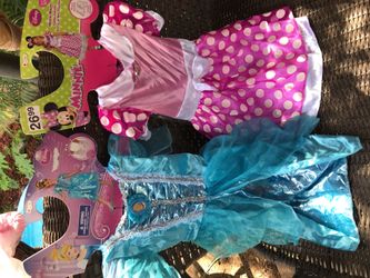 2 Girls Halloween Costumes CINDERELLA & MINNIE MOUSE