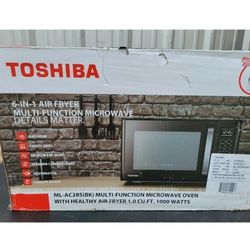 ✨️ $89  Toshiba 1.0 cu Ft Multi-Funcion 6 in 1 Microwave Black Stainless Steel 🆕️