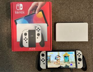 White OLED Nintendo Switch 1 & Satisfye Accessories
