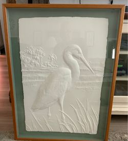 Beautiful Large Framed Cast Paper Art by Leo R. Smith (Signed & Numbered)