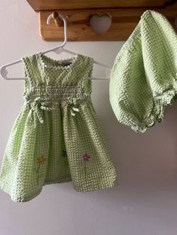 Youngland seesucker gingham dress with bloomers 12mo