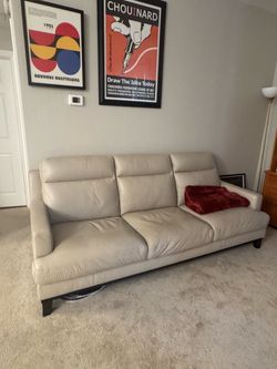 Living Spaces Leather Sofa