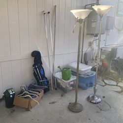 Lamps, Hangers, Christmas Blow up Decorations,  And Kids Golf Clubs