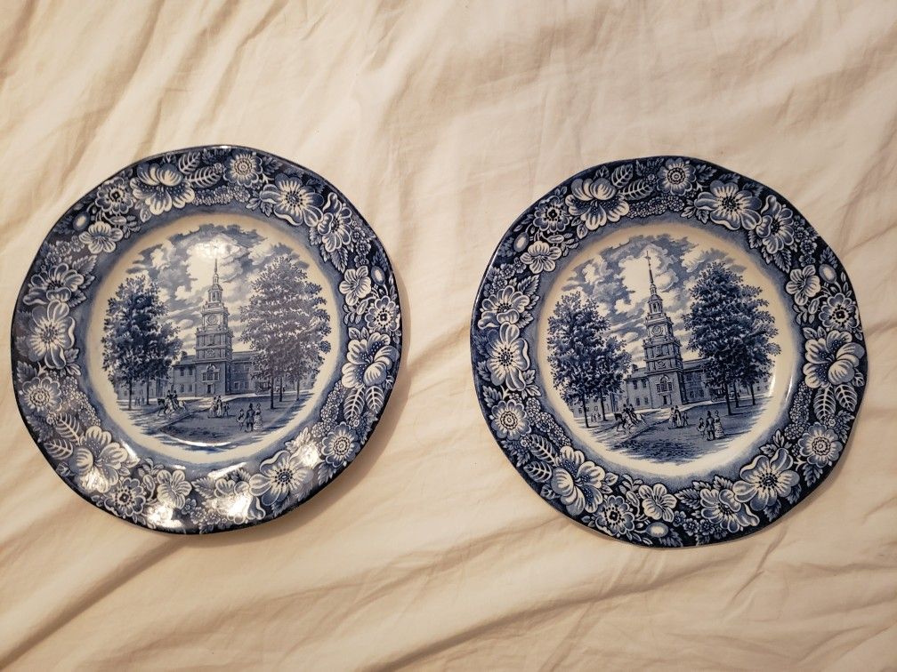 2 Liberty Blue Independence Plates