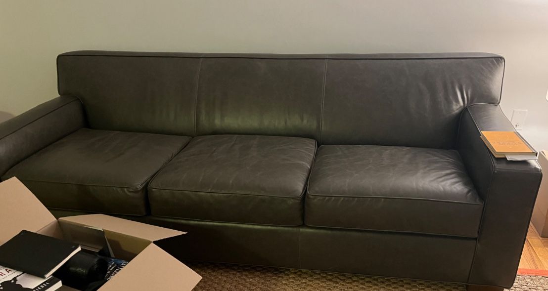 Green leather Sofa