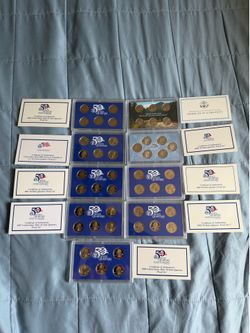 Uncirculated United States quarter lot and nickels