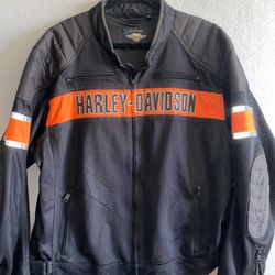 Harley-Davidson Men's Trenton Mesh Riding Jacket 2XL Pit 26” Lgth 28” 98111-16VM