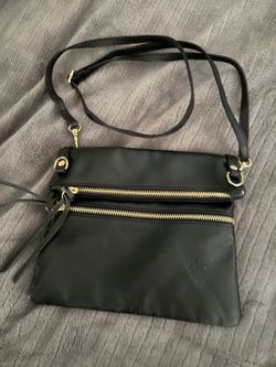 Black Leather Cross Body Bag