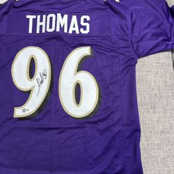 Adalius Thomas Signed Autograph Custom Jersey - BECKETT COA - Baltimore Ravens