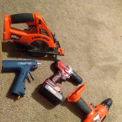 Drills/Circular Saw/ Glue Gun/