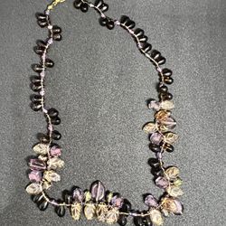 Lavender/amber /topaz Color Necklace 