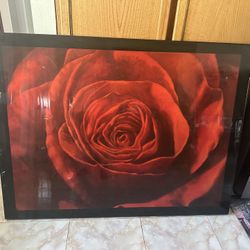 Large Red Rose Art Piece