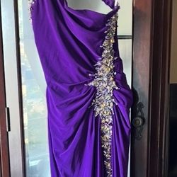 Night Moves prom Collection Purple Beaded Dress