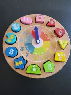 Kids Learning Clock And Shapes