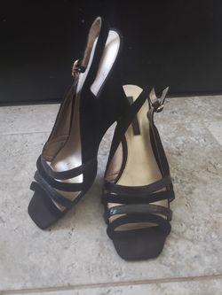 Black Suede Leather Comfy Wedge Shoes in 8.5M in good condition.