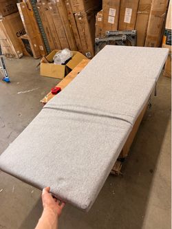 Tri-Fold Floor Mattress 70x30x3 Gray Folding Mattress Topper with Washable Cover