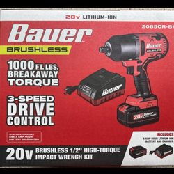Brand New Bauer 1/2” High-Torque Impact Wrench Tool Kit