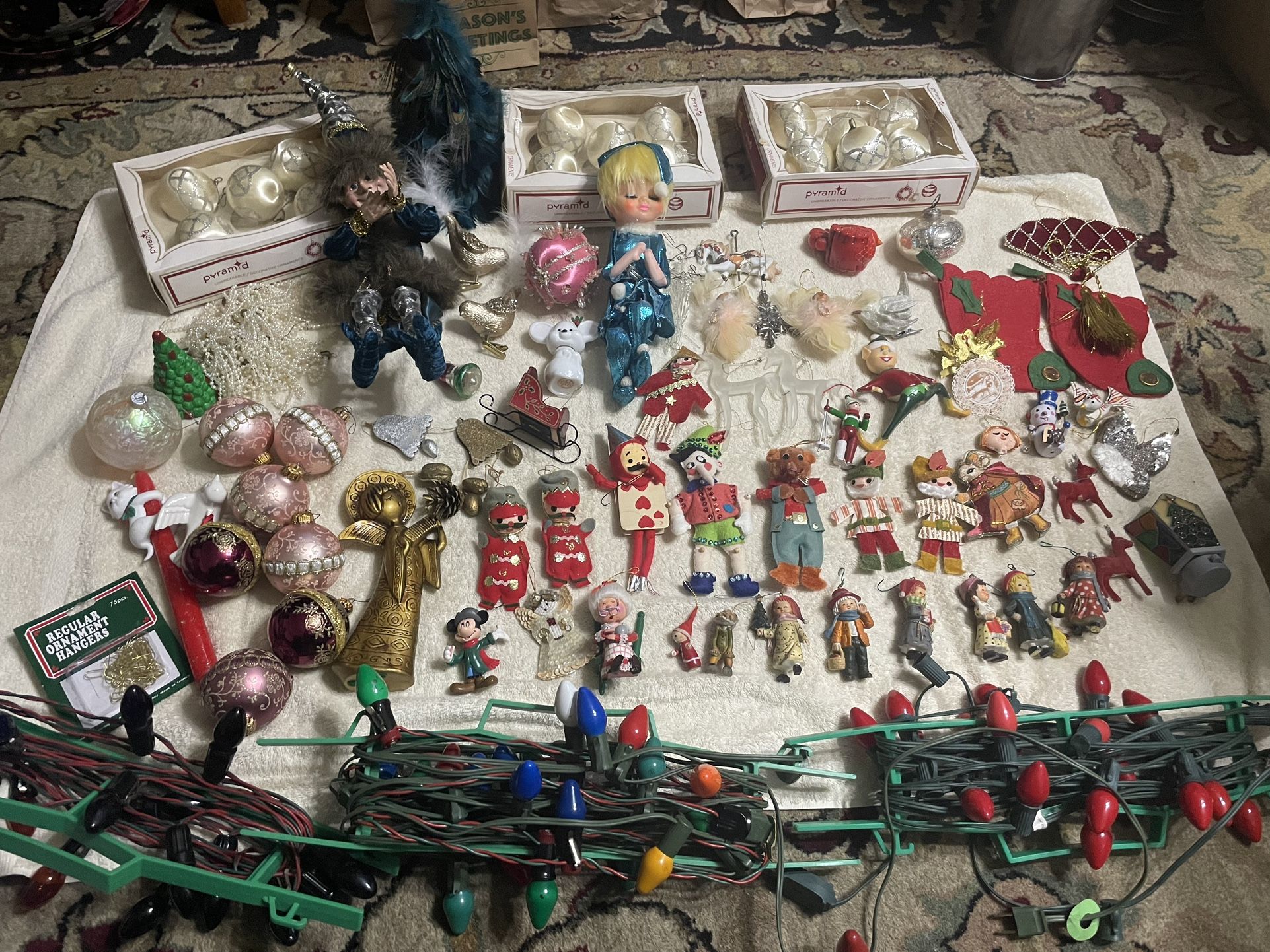 Large Lot of Vintage / MCM Christmas Ornaments selling all together