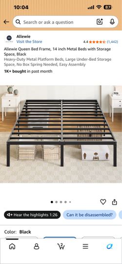 Queen metal bed frame