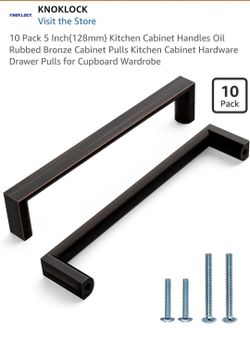 KNOKLOCK 10 Pack 5 Inch (128mm) Oil Rubbed Bronze Kitchen Cabinet Handles
