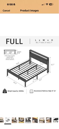 Full size bed frame