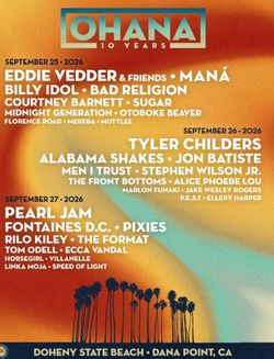 Pearl Jam Ohana fest ticket