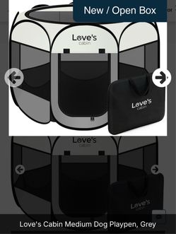 Love's Cabin Medium Dog Playpen, Grey